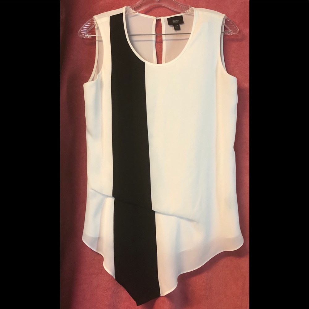 Ladies Mossimo, dressy white/black, Tank top.